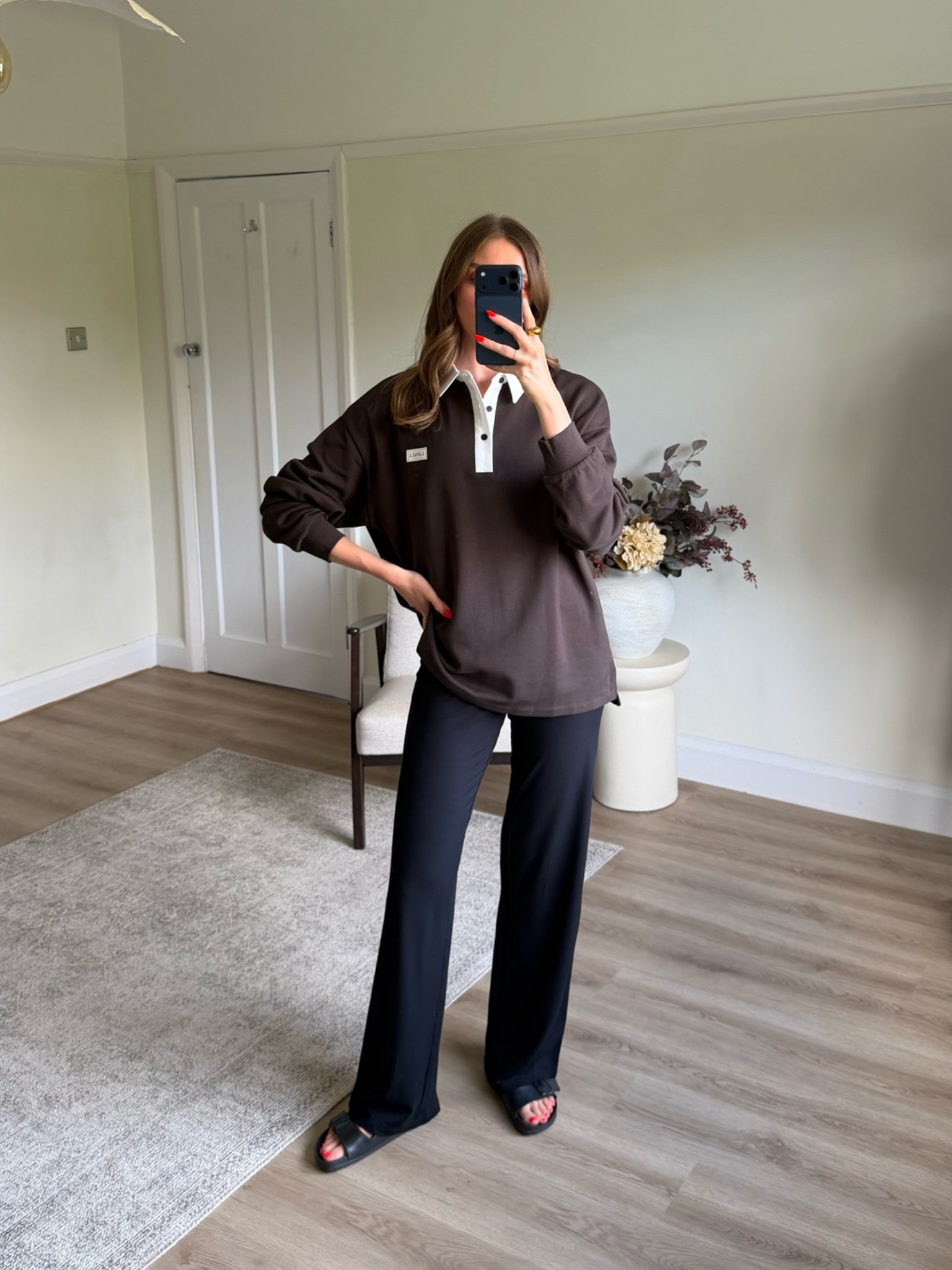 I sized up to a 12 in the brown rugby shirt
8 tall in the wide leg trousers
I’m 5ft 6

AD @LOVALL