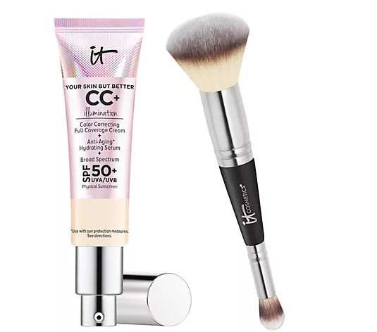 IT Cosmetics CC+ Cream Illumination SPF50 w/ Luxe Brush | QVC