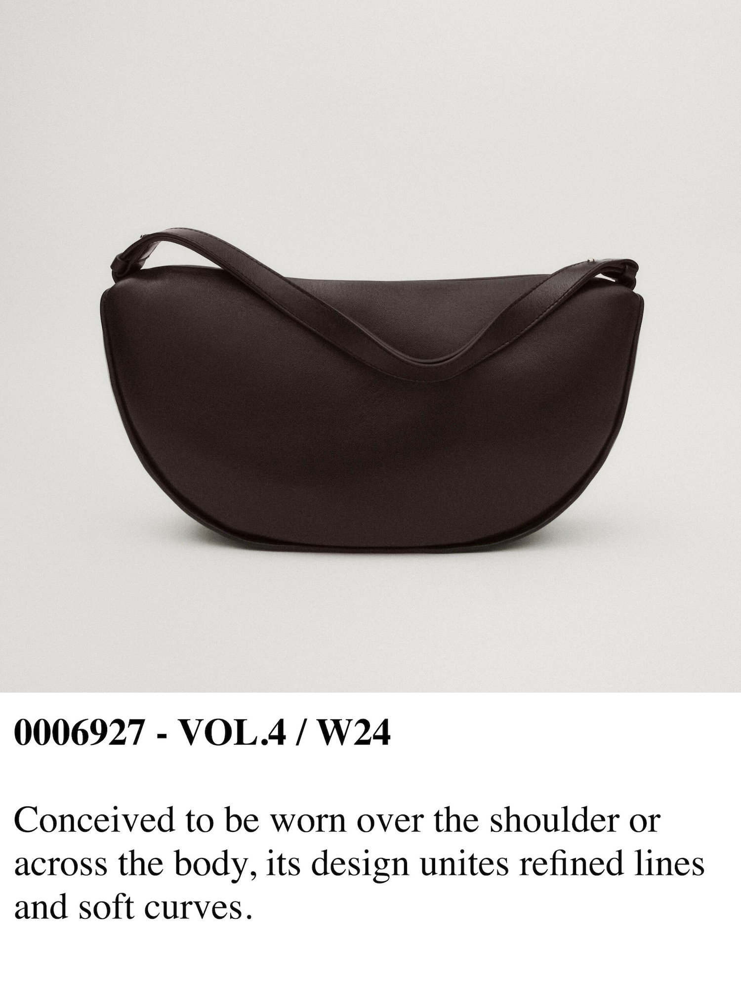 Nappa leather half moon bag | Massimo Dutti US