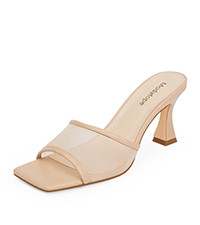 Modatope Womens Heeled Sandals Open Square Toe Heels Chunky Block Heel Slip On Sandals for Women | Amazon (US)