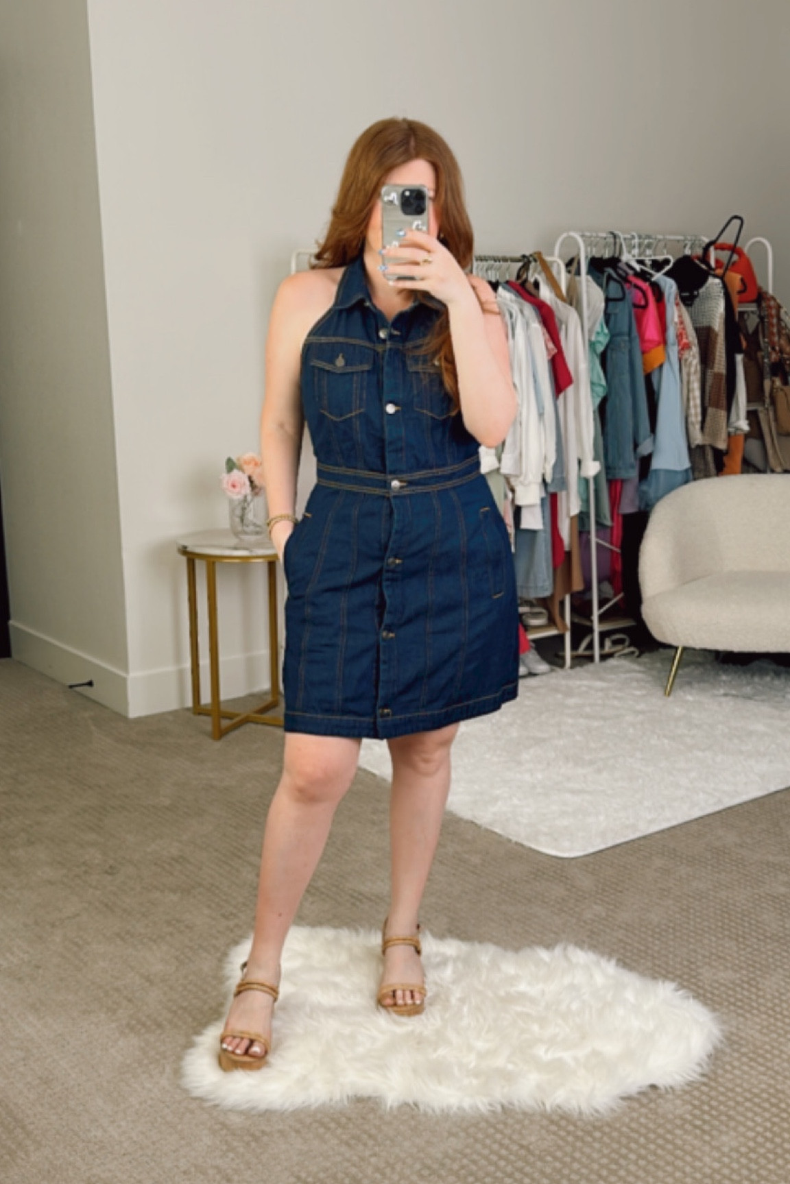 white christmas dresses THE TEXAS DENIM DRESS BY PINK DESERT – Pink Desert main image 0