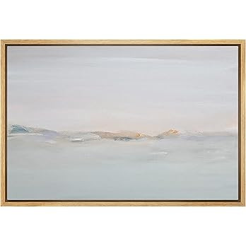 MUDECOR Framed Canvas Print Wall Art Blue Misty Watercolor Pastel Landscape Abstract Shapes Illus... | Amazon (US)