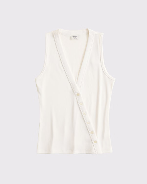 Women's Asymmetrical Button-Through Top | Women's Tops | Abercrombie.com | Abercrombie & Fitch (US)
