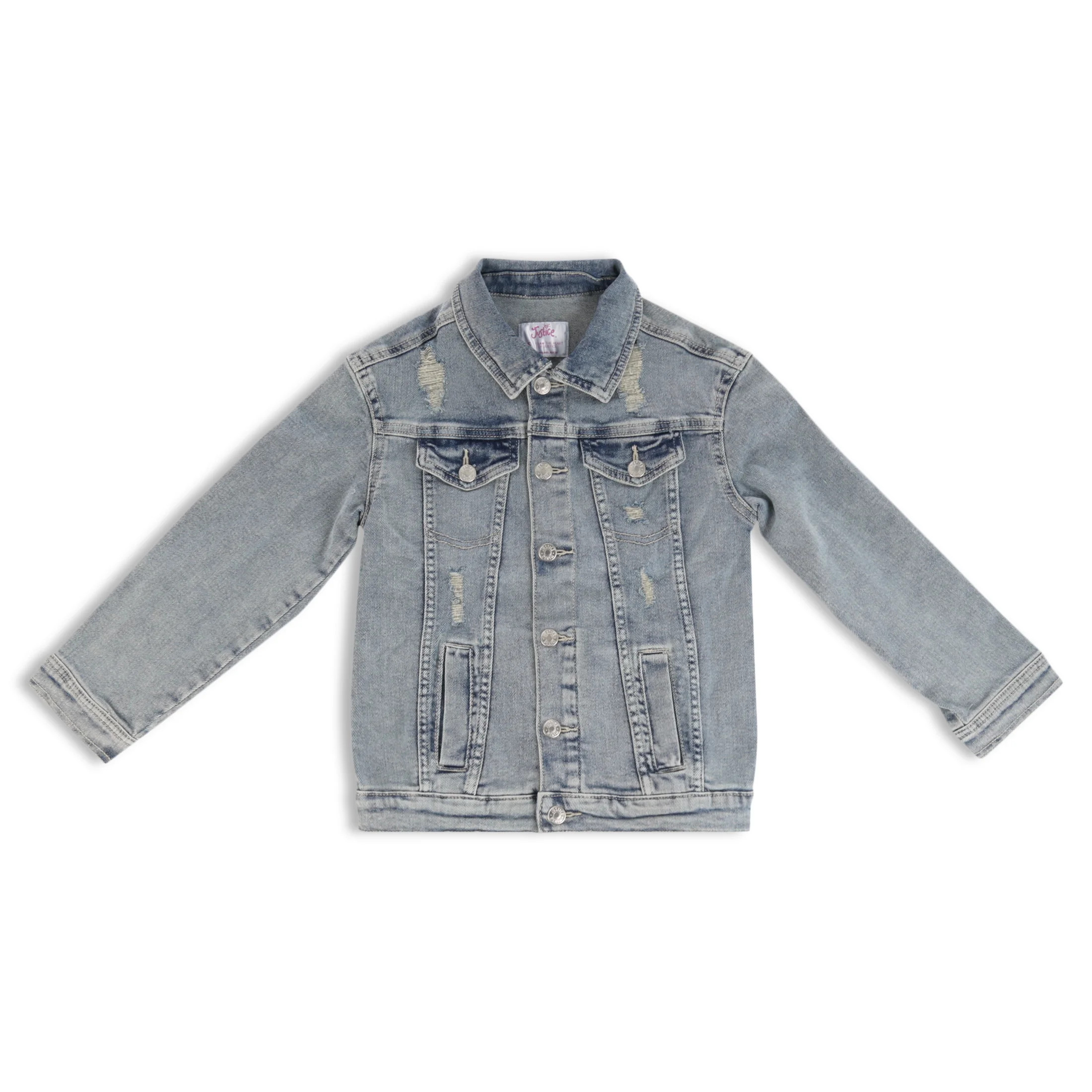 Justice Girls Long Sleeve Denim Shacket, Sizes XS(5/6)- XXL(16/18 Plus) | Walmart (US)