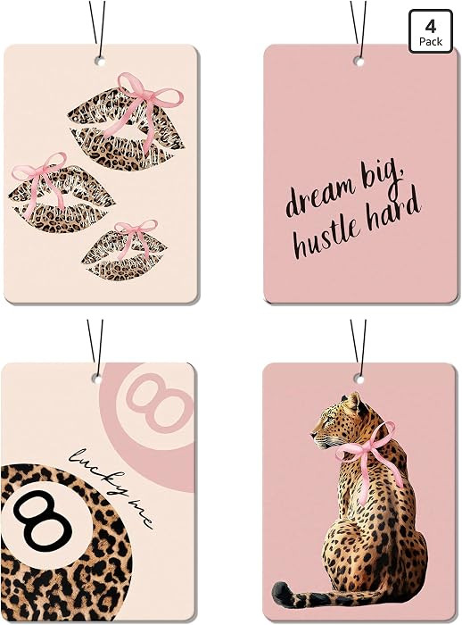 Pink Leopard Print Air Freshener 4 Pcs | Amazon (US)