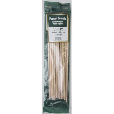 Madison Mill  12-Pack 0.25-in dia x 12-in L Round Poplar Dowel | Lowe's