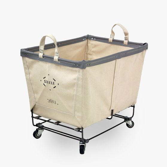 Steele Canvas Medium Rectangle Basket on Wheels | Pottery Barn Teen