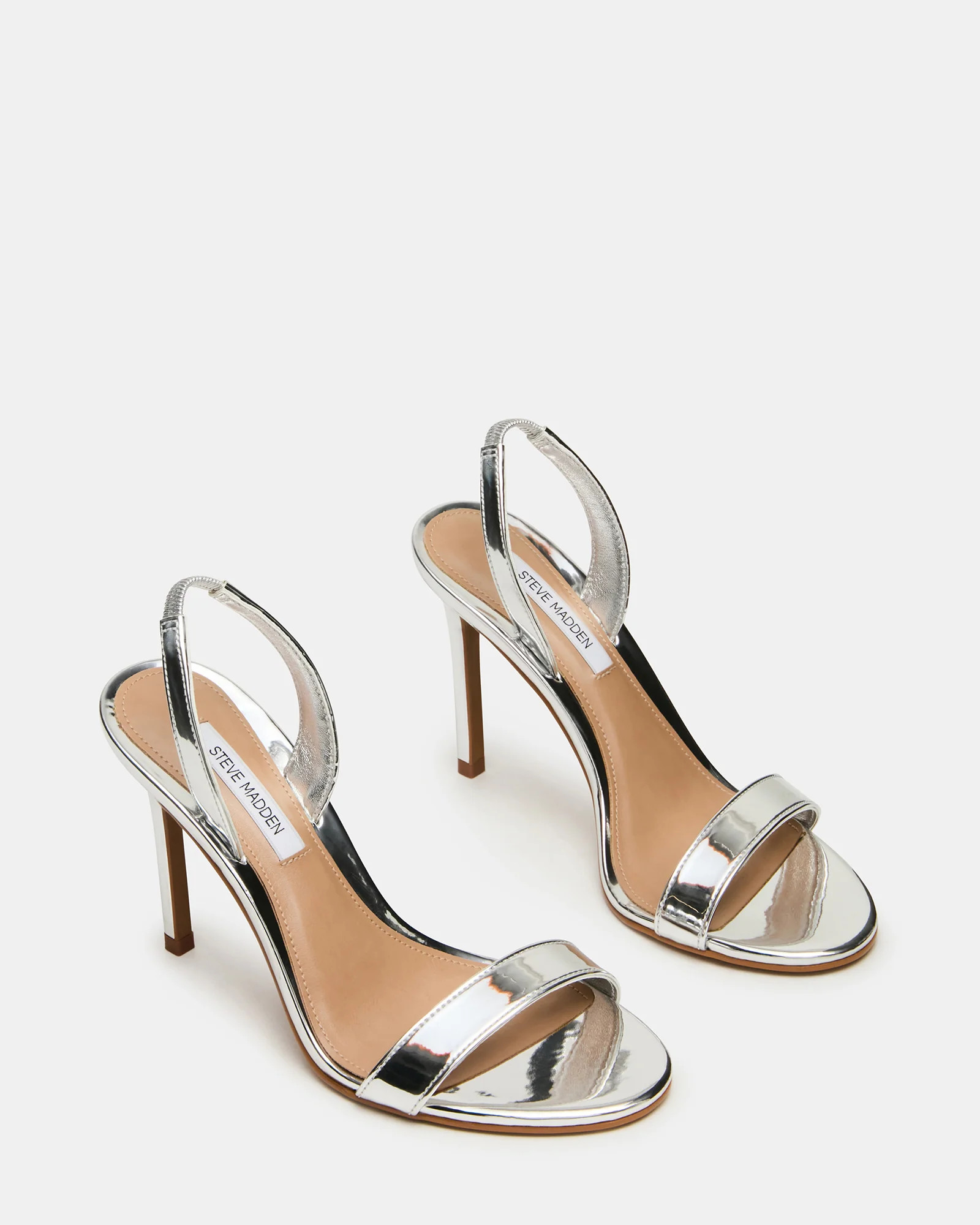 JADY Silver Slingback Round-Toe Stiletto Women's Heel | Steve Madden (US)
