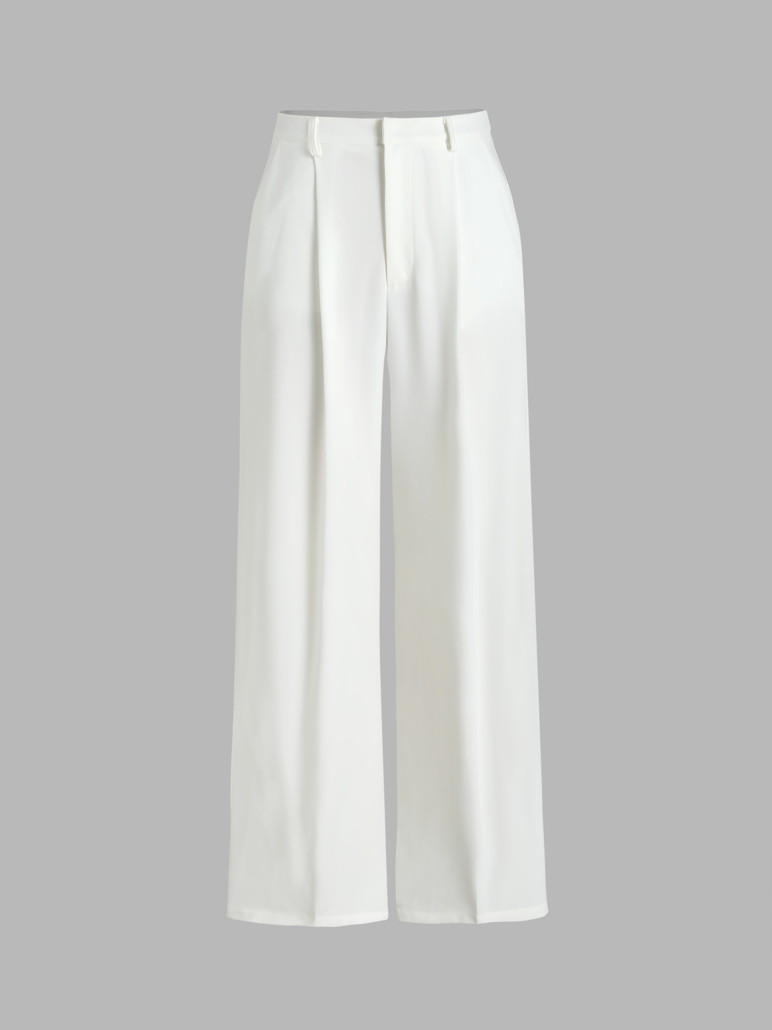 Wide Leg Pants Woven High Waist Pleated Wide Leg Pants For Work | Cider