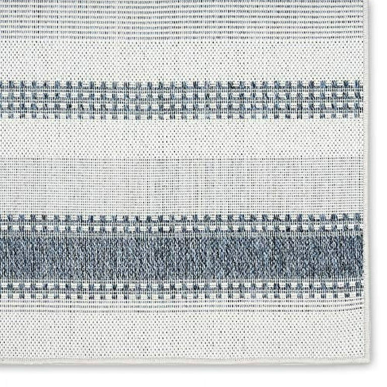 Home Dynamix Tripoli Mateo Modern Striped Indoor/Outdoor Area Rug, Dark Blue/Cream, 5'3"x7'3" | Walmart (US)