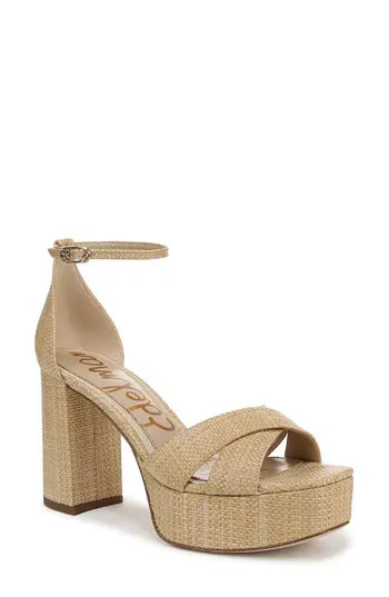 Sam Edelman Jullian Ankle Strap Platform Sandal in Bleached Beechwood at Nordstrom Rack, Size 9.5 | Nordstrom Rack