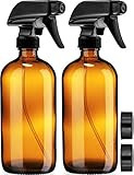 Empty Amber Glass Spray Bottles - 2 Pack - Large 16oz Refillable Bottle is Great for Essential Oi... | Amazon (US)