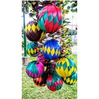 12 Mexican Woven Balls, Ornaments, Banner, Aztec Party Decor, Cinco De Mayo Fiesta, Christmas Sphere | Etsy (US)