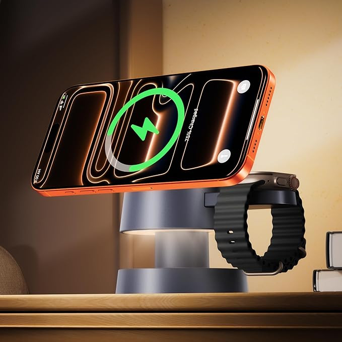 iVANKY 4 in 1 Wireless Charger for iPhone 17 Charging Station with Night Light, 15W 3 in 1 for Ma... | Amazon (US)