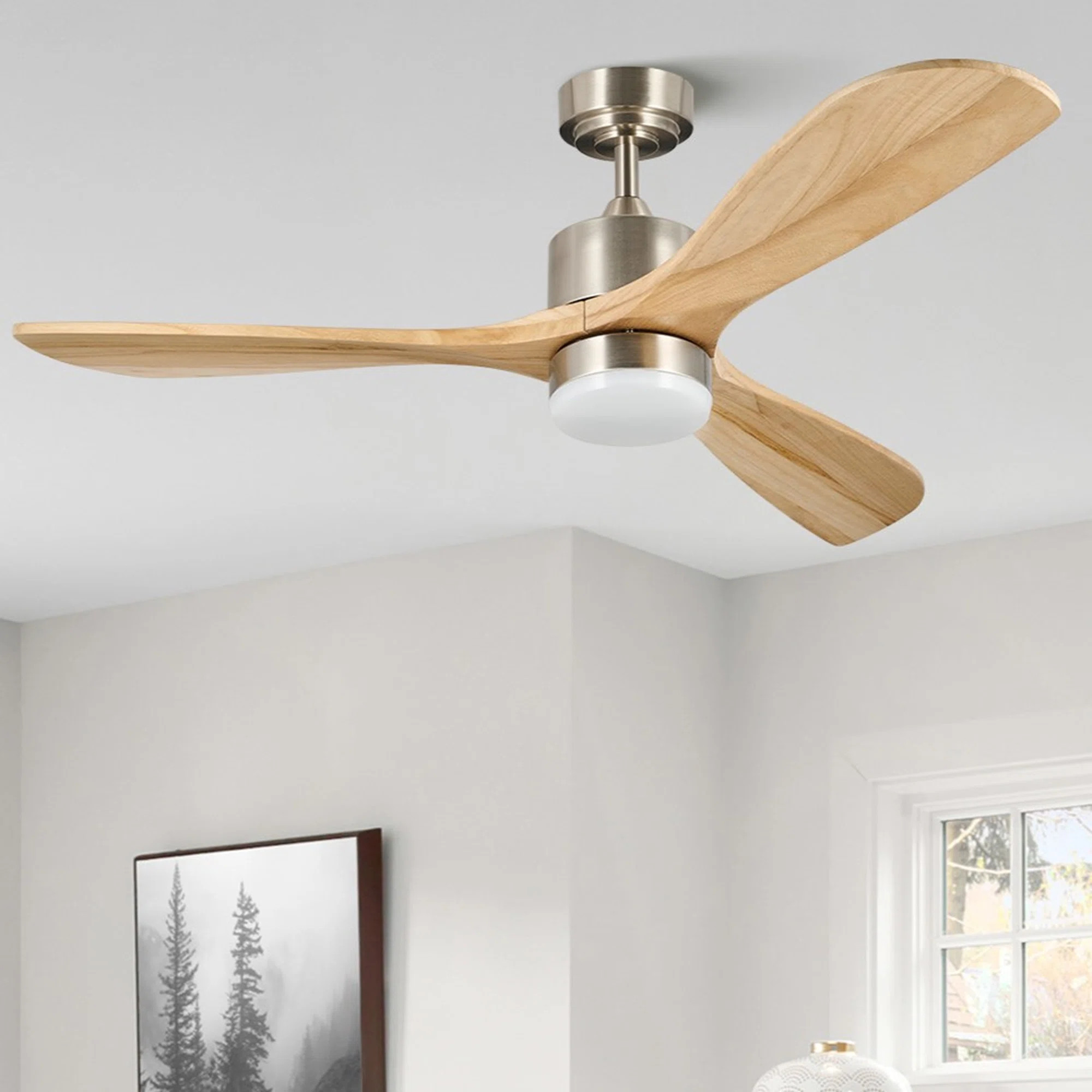 Calisse 52" 3 - Blade LED Modern Classic Ceiling Fan with Dimmable Light and Remote Control | Wayfair North America