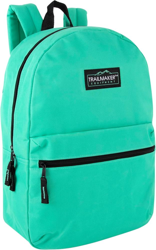 Trail maker Classic 17 inch Backpacks with Adjustable Padded Straps | School Backpacks for Girls, Boys (Aqua) | Amazon (US)