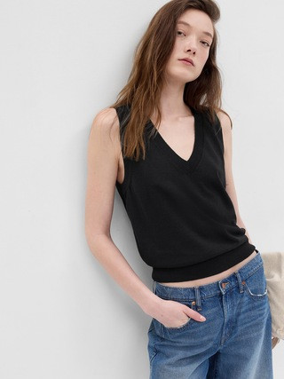 Linen-Blend Sweater Vest | Gap (US)