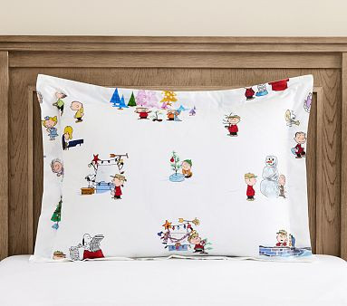 Peanuts® Charlie Brown® Holiday Organic Duvet Cover &amp; Shams | Pottery Barn Kids