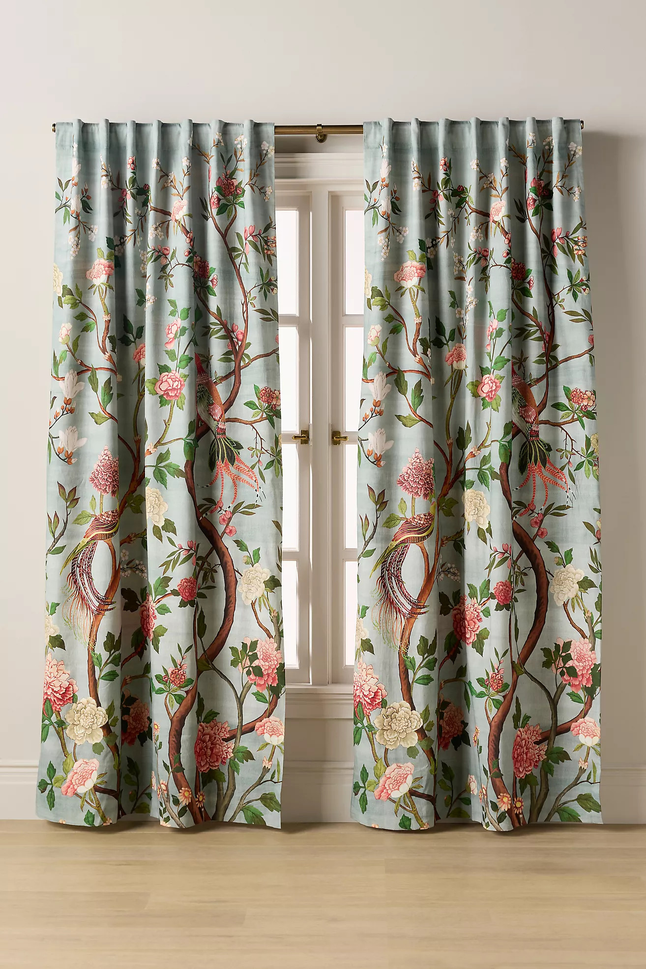Havenview Organic Cotton Printed Bird Blackout Curtain | Anthropologie (US)