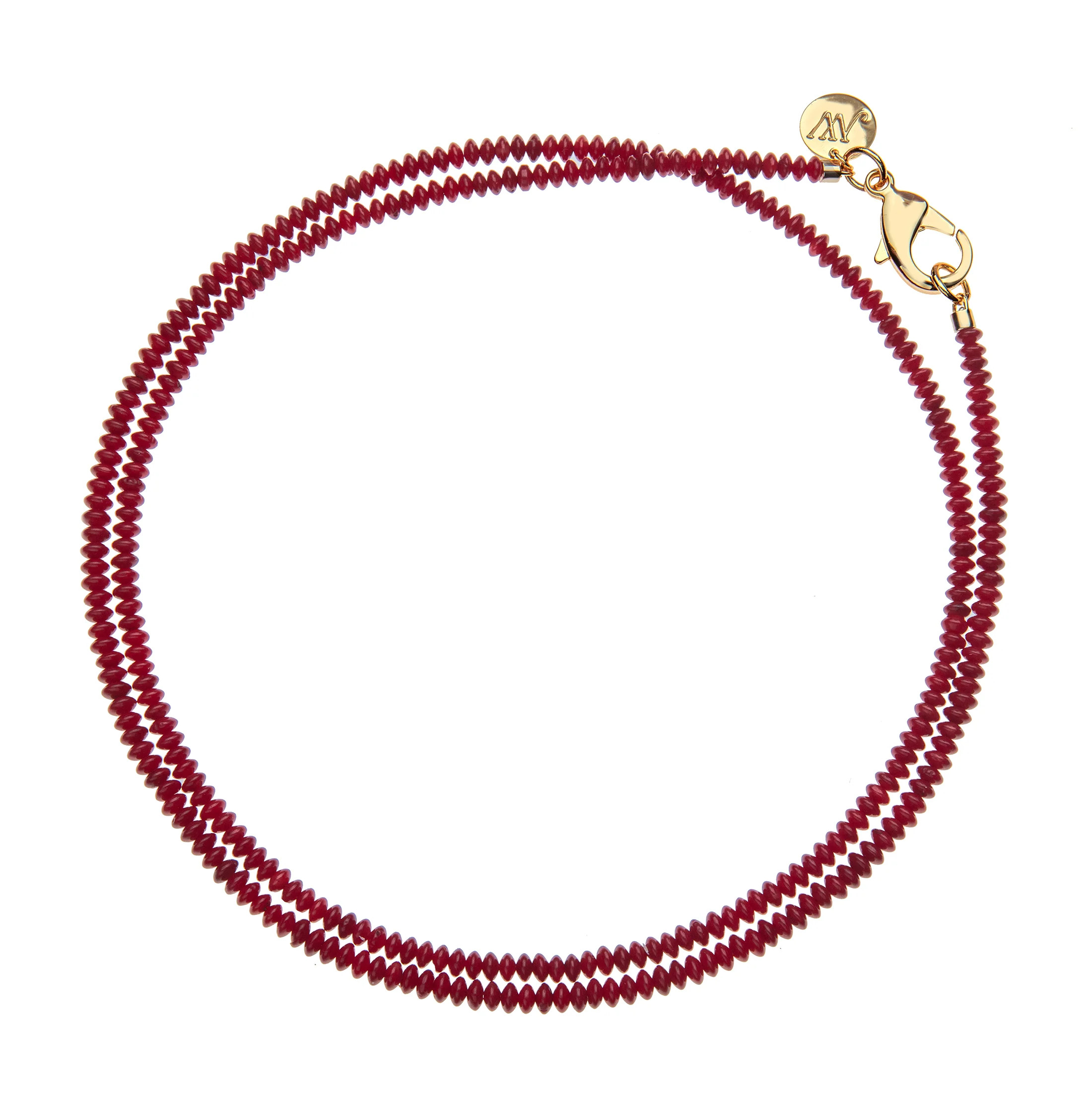 Double Wrap Beaded Necklace in Crimson Coral | Jane Win