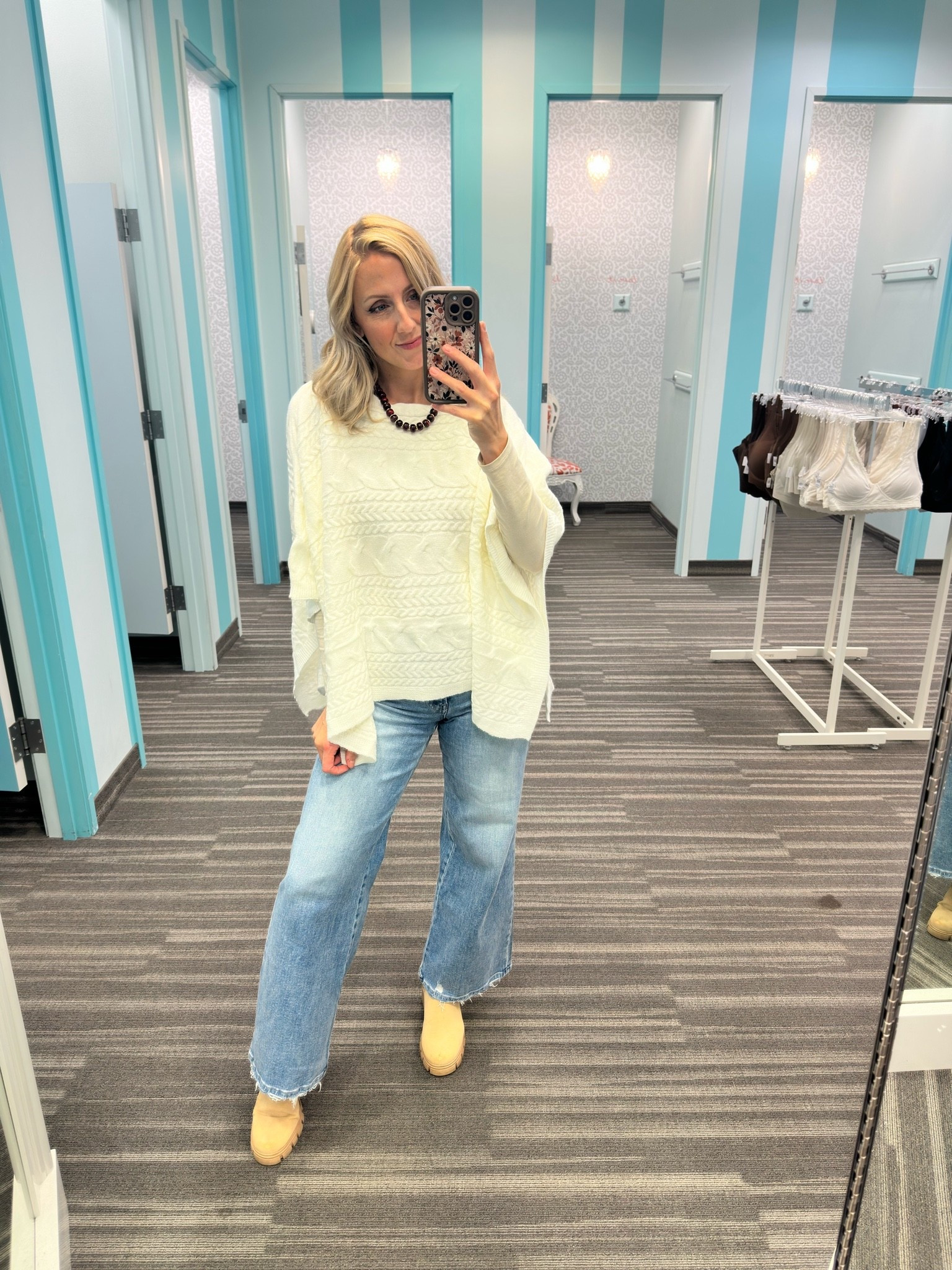 Wearing 27 in jeans and small in top