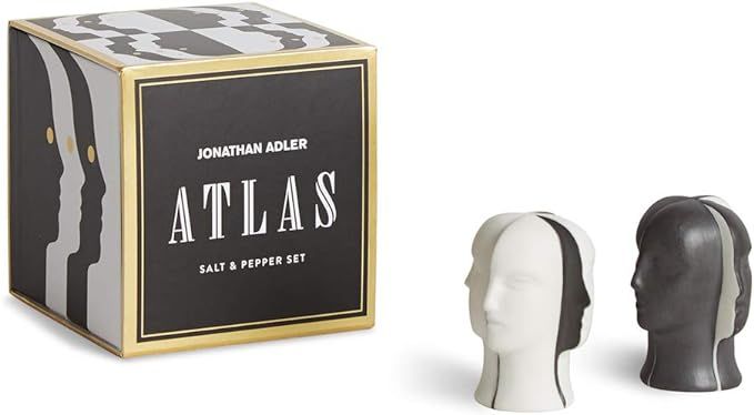 Jonathan Adler Atlas Salt & Pepper Set, One Size, Black and White | Amazon (US)