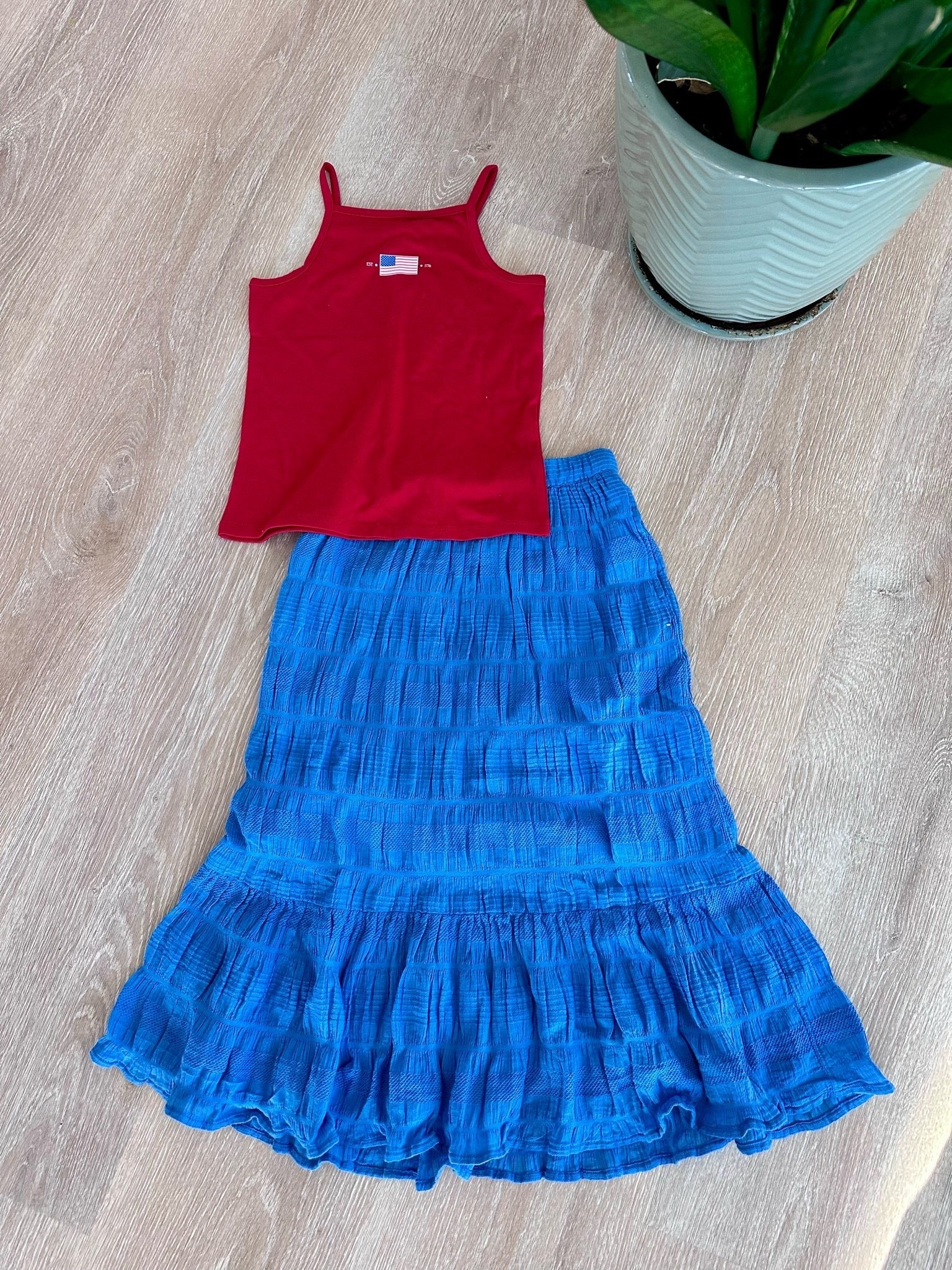 Red, white & cute 🇺🇸✨ This girls’ 4th of July outfit is giving all the summer Americana vibes! The textured tiered maxi skirt + fitted jersey tank top set is under $30 and would be adorable for fireworks, BBQs, parades, summer photos, and everyday play all season long. ❤️💙 Perfect for keeping girls comfy while still looking so cute!
#LTKKids #LTKStyle #FourthOfJulyOutfit #GirlsFashion #TargetStyle #KidsStyle #SummerOutfits #AmericanaStyle #PatrioticOutfit #MomFinds #GirlsClothing #AffordableFashion #SummerStyle #4thOfJulyStyle #RedWhiteAndBlue #KidsOOTD #MomLifeFinds #LTKUnder50 #FamilyStyle #TrendyKidsFashion

#LTKKids #LTKmomlife #LTKTravel
