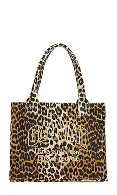 Ganni Large Easy Shopper Tote in Leopard from Revolve.com | Revolve Clothing (Global)