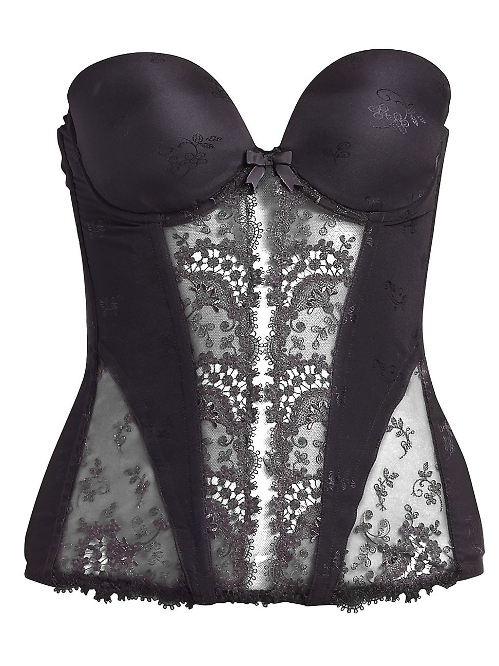 Women's Floral Lace Bustier - Black - Size 36B | Saks Fifth Avenue