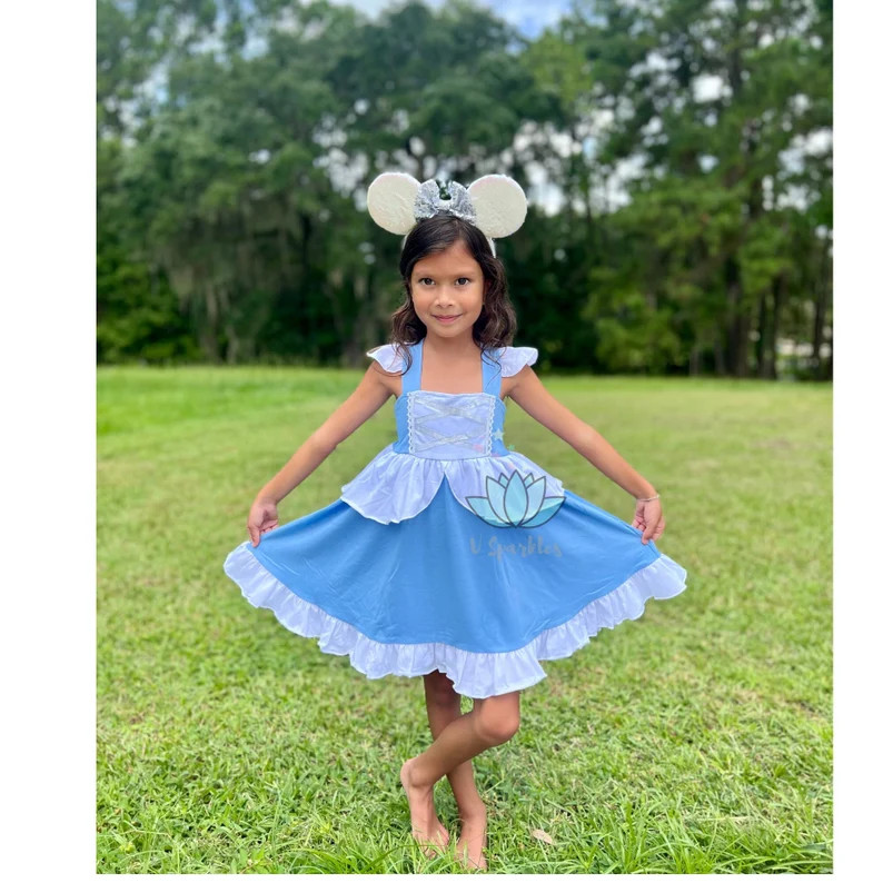 Cinderella Inspired Dress, Princess Cotton Dress, Princess Twirl Dress, Princess Winter Cape, Cin... | Etsy (US)