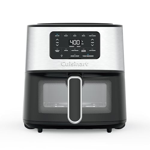 Cuisinart Air Fryer Oven, 6-Qt Basket Stainless Steel Air Fryer, Kitchen Dishwasher-Safe Parts with 5 Presets Roast, Bake, Broil, Air Fry and Keep Warm, Quick & Easy Electric Fryer, AIR-200 | Amazon (US)