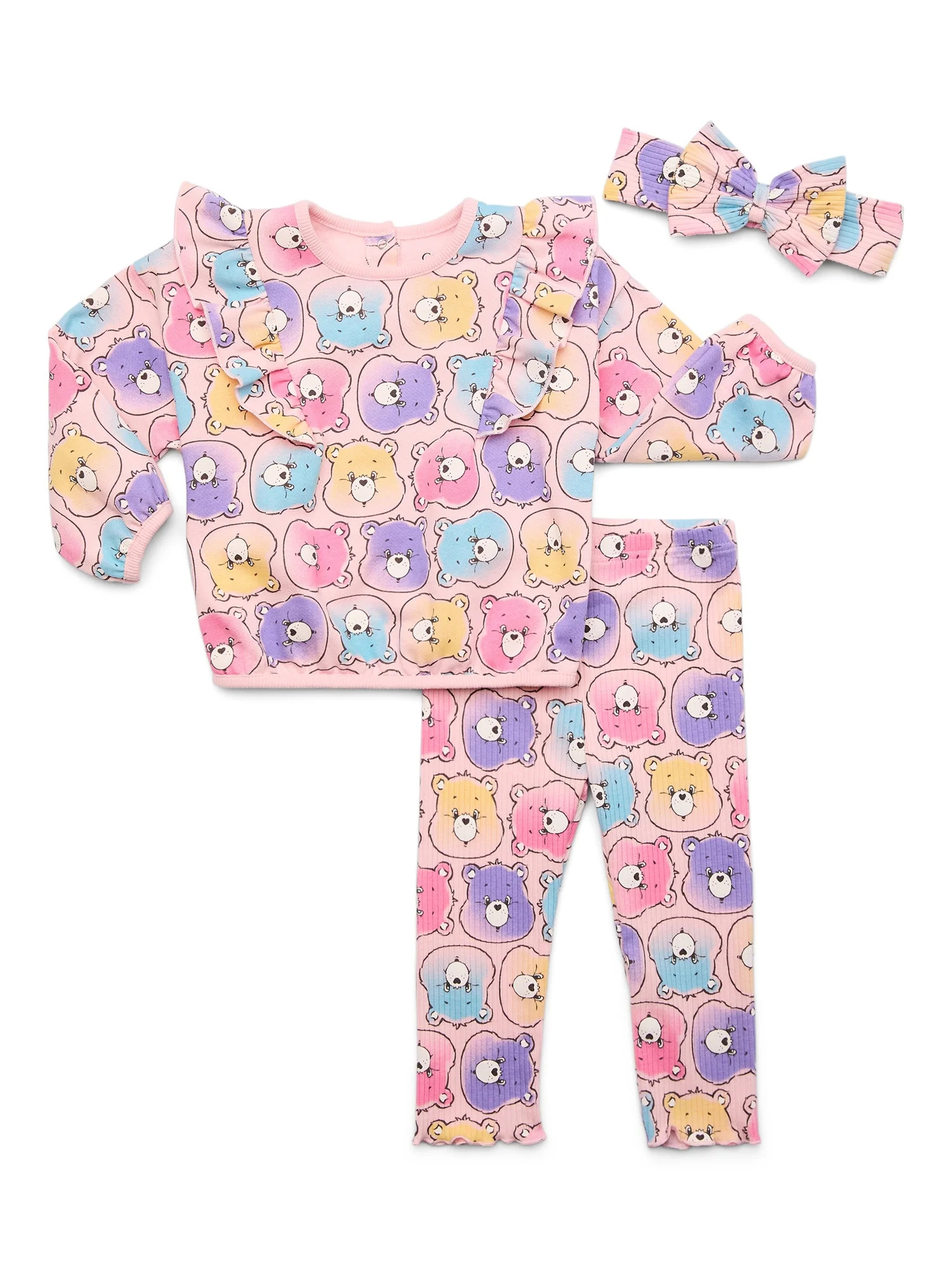 Care Bears & Friends Girls Long Sleeve Top, Headband & Leggings Set, 3-Piece Set, Sizes 0/3 Month... | Walmart (US)
