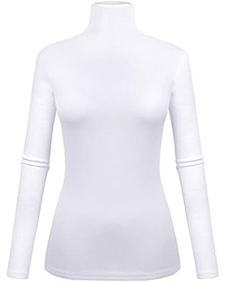 KLOTHO Women’s Slim Fitted Mock Turtleneck Tops Long Sleeve Lightweight Base Layer Shirts | Amazon (US)