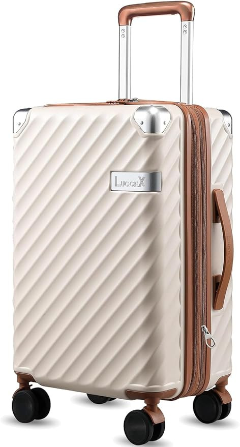 LUGGEX Luggage with Spinner Wheels, Polycarbonate Expandable Hard Shell Suitcase, Carry On 20 Inc... | Amazon (US)
