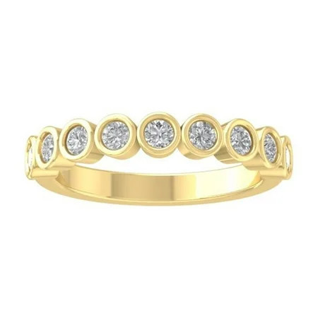 ARAIYA FINE JEWELRY 14K Yellow Gold Round Diamond Wedding Band Ring (1/2 cttw I2-I3 Clarity I-J Color) Size 8.5 | Walmart (US)