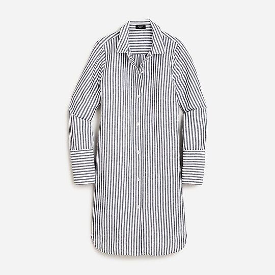 Cotton-linen beach shirt in stripe | J.Crew US