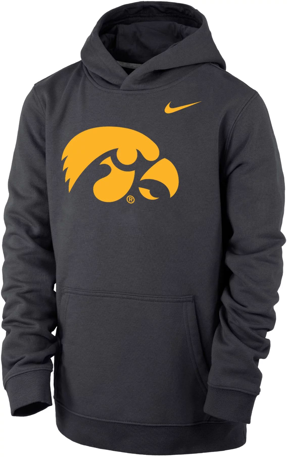 Nike Youth Iowa Hawkeyes Grey Club Fleece Pullover Hoodie, Boys' | Dick's Sporting Goods