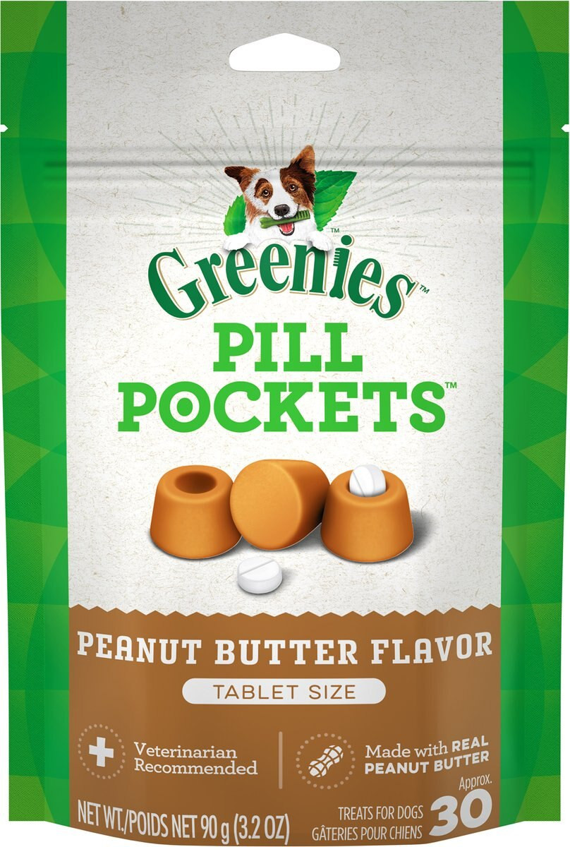 GREENIES Pill Pockets Canine Chicken Flavor Dog Treats, Tablet Size, 30 count - Chewy.com | Chewy