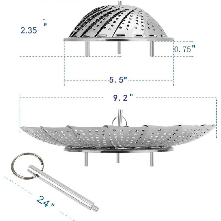 ZHUYING Folding Expandable Stainless Steel Steamer Basket 2 Count,  Fits Various Size Pot Small (... | Walmart (US)
