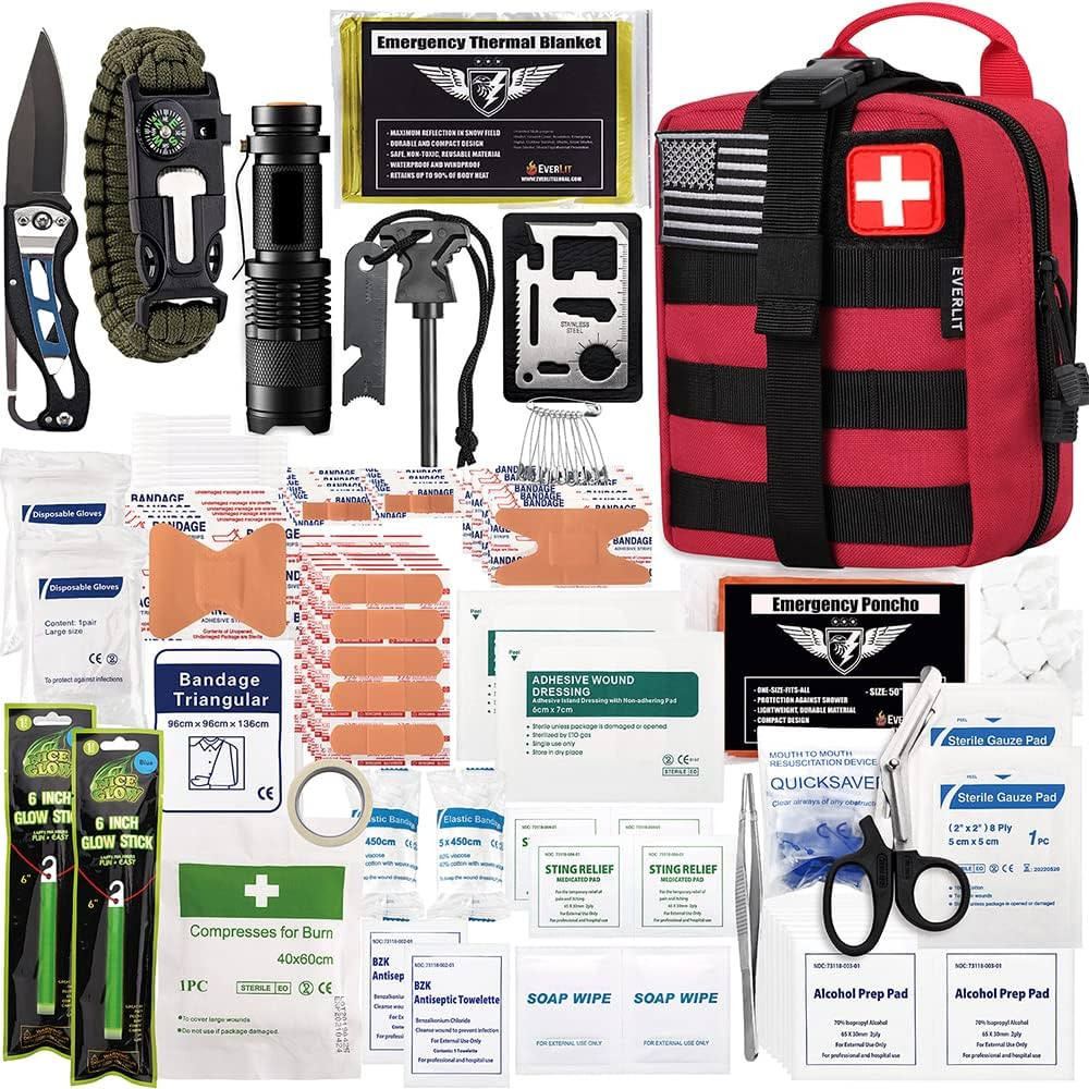 EVERLIT 250 Pieces Survival First Aid Kit IFAK EMT Molle Pouch Survival Kit Outdoor Gear Emergenc... | Amazon (US)