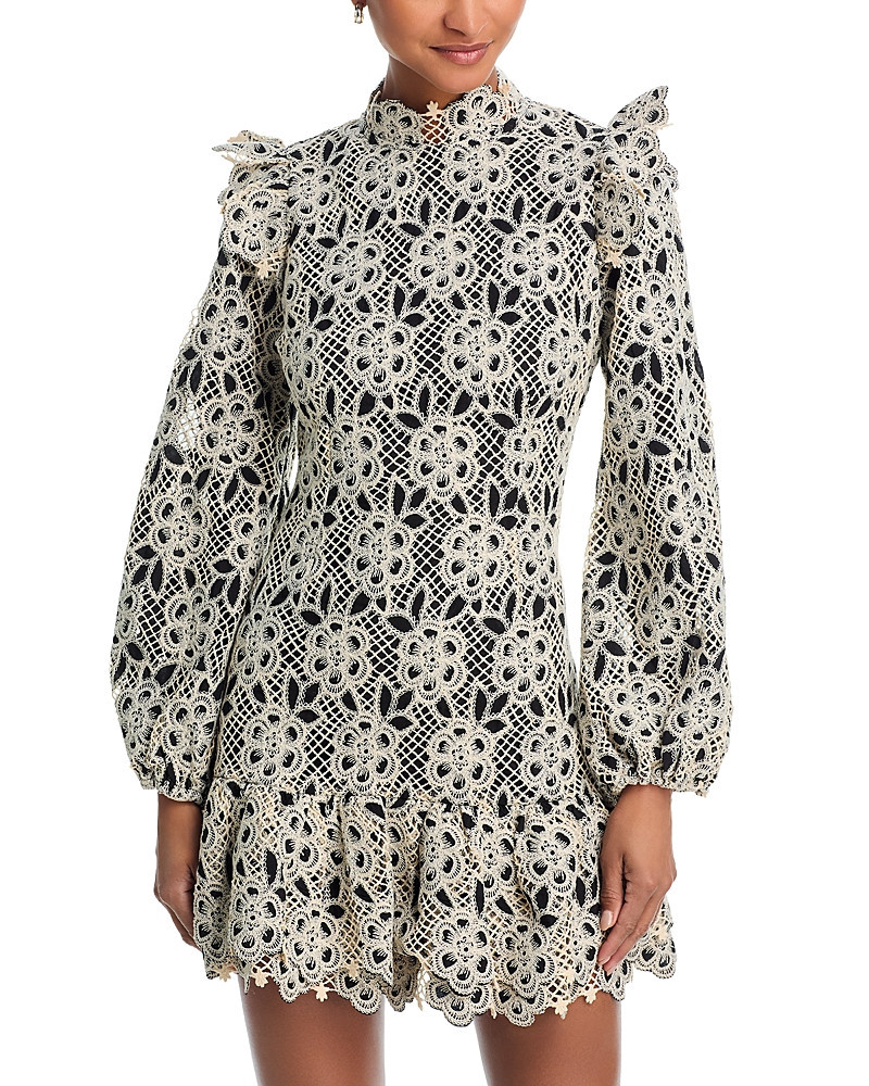 Aqua Floral Lace Mini Dress - Exclusive | Bloomingdale's (US)