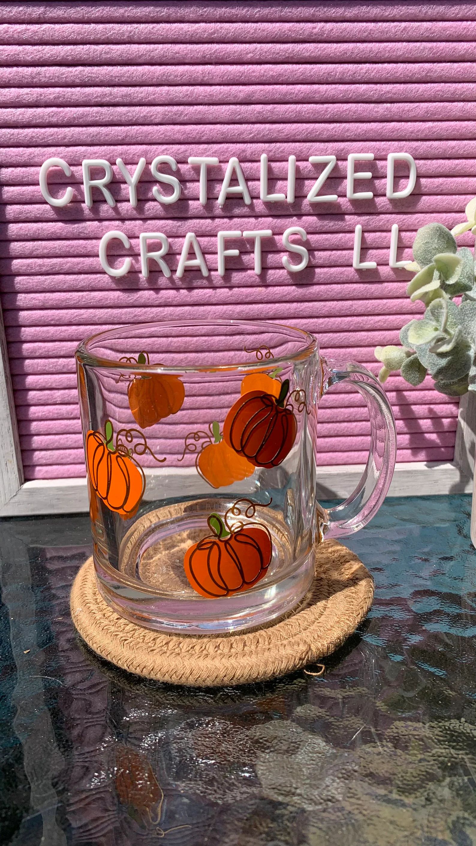 Pumpkins Glass Mug - Etsy | Etsy (US)