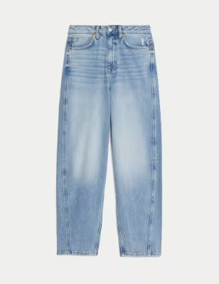 High Waisted Carrot Leg Ankle Grazer Jeans | M&S Collection | M&S | Marks & Spencer IE