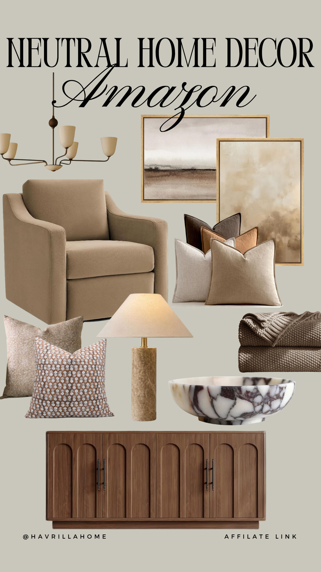Amazon home decor, neutral home decor, Amazon home finds, warm neutral decor, transitional home decor, organic modern home, brown home decor, neutral throw pillows, accent chair ideas, wood sideboard, neutral wall art, cozy home decor, affordable home decor finds, designer inspired decor, fall home decor, Amazon furniture finds

#LTKHome