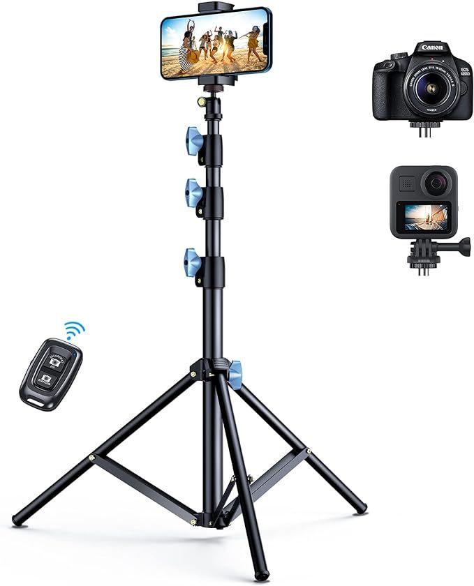 [Newest] andobil iPhone Tripod 61" [Stable & Aluminum] Phone Tripod Stand with Remote, Cell Phone... | Amazon (US)