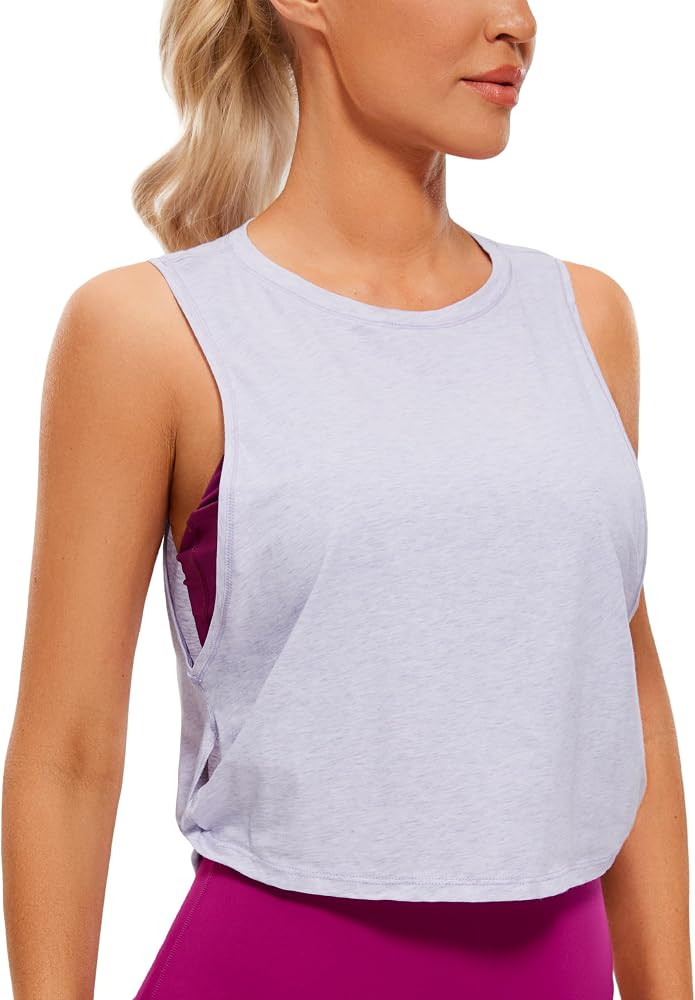 CRZ YOGA Pima Cotton Large Armhole Tank Tops for Women - Workout Sport Athletic Yoga Running Gym ... | Amazon (US)