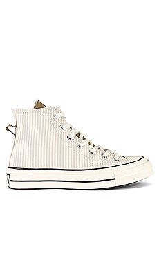 Converse Chuck 70 Hickory Stripe Sneaker in Desert Sand, & Egret from Revolve.com | Revolve Clothing (Global)