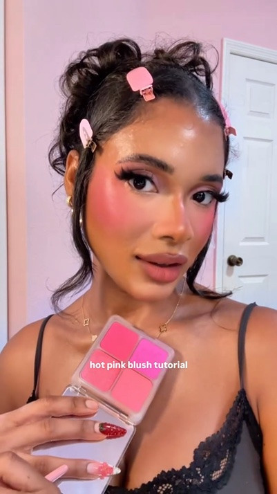 linked the items i used *except* the blush because it’s discounted!! the brand however is “give me glow cosmetics”. linked all my fav hot pink blushes you can use instead 💖