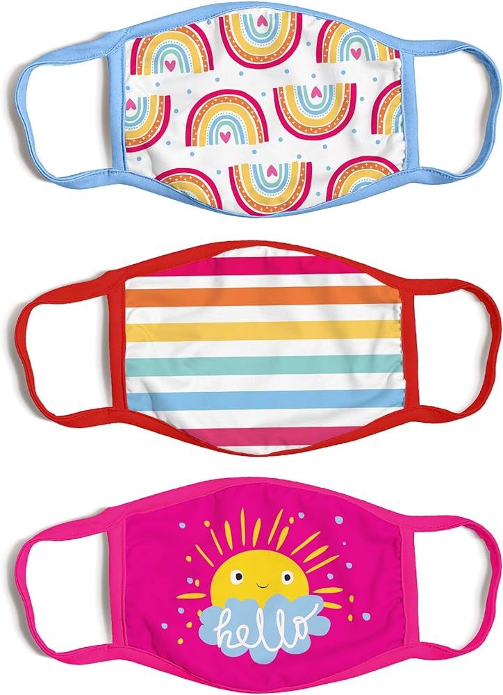 ABG Accessories Girl's 3-Pack Kid Fashionable Protection, Reusable Fabric Face Mask Age 3-7 | Amazon (US)