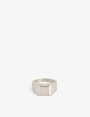 Block engraved sterling-silver ring | Selfridges